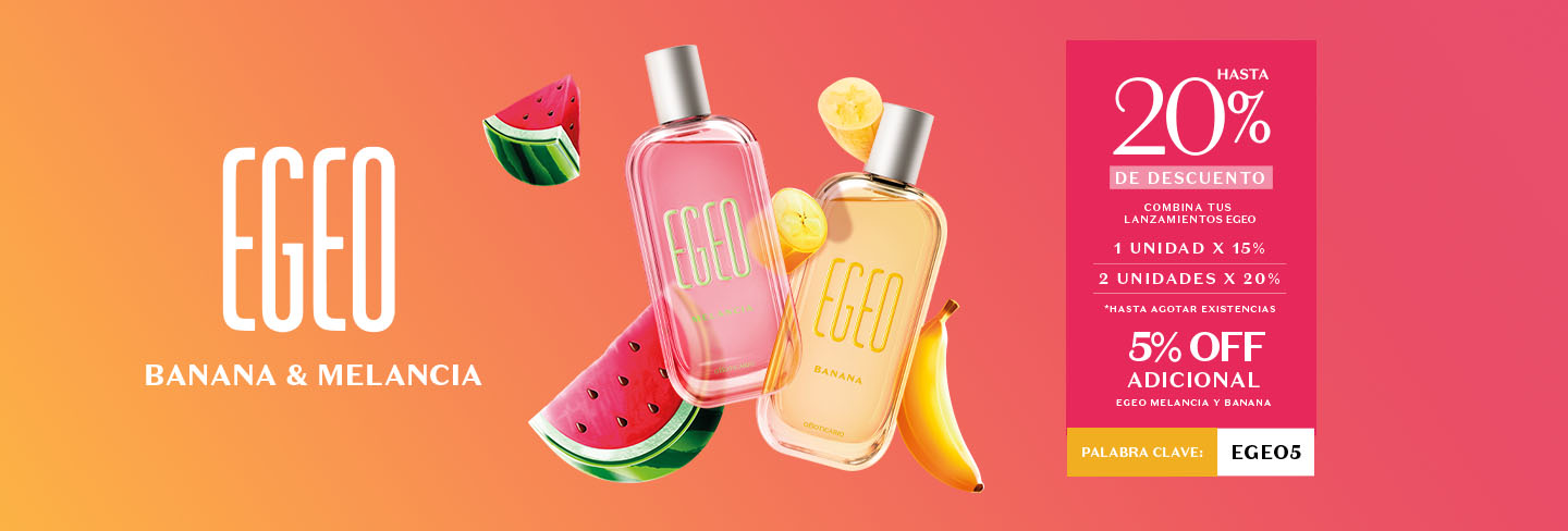 lanzamiento de perfume egeo banana y de sandia