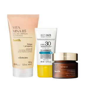 Combo Botik duo gel crema acido hialuronico + gel de limpieza+ protector solar fps 30 en Oboticário Colombia