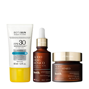 Combo Botik duo serum alta potencia + crema ácido hialuronico + protector solar fps 30 en Oboticário Colombia