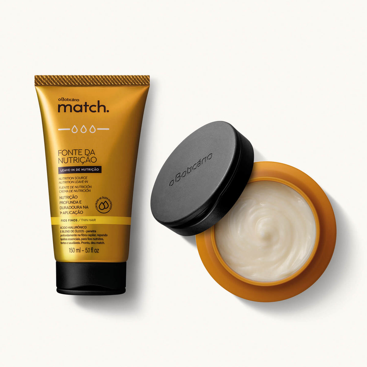 Combo crema para peinar + Mascar capilar fuente de nutrición de cabellos finos Match