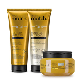 Combo Shampoo + Acondicionador + Mascara capilar fuente de nutrición Match en Oboticário Colombia