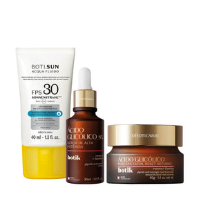 Combo Botik Mascara facial nocturna + Serum acido glicólico + protector solar fps 30 en Oboticário Colombia