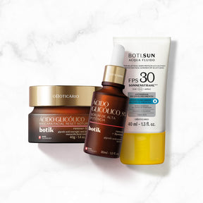 Combo Botik Mascara facial nocturna + Serum acido glicólico + protector solar fps 30 en Oboticário Colombia