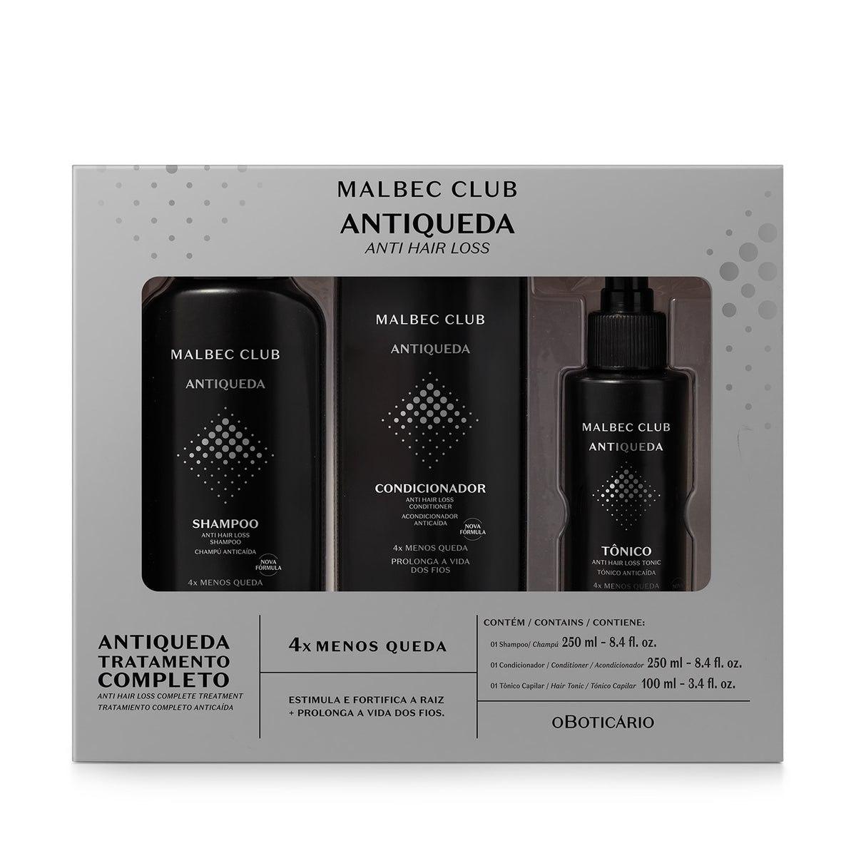 Compra en línea KIT DE REGALO PADRES MALBEC CLUB ANTIQUEDA: SHAMPOO 250ML + CONDICIONADOR 250ML + TÔNIC