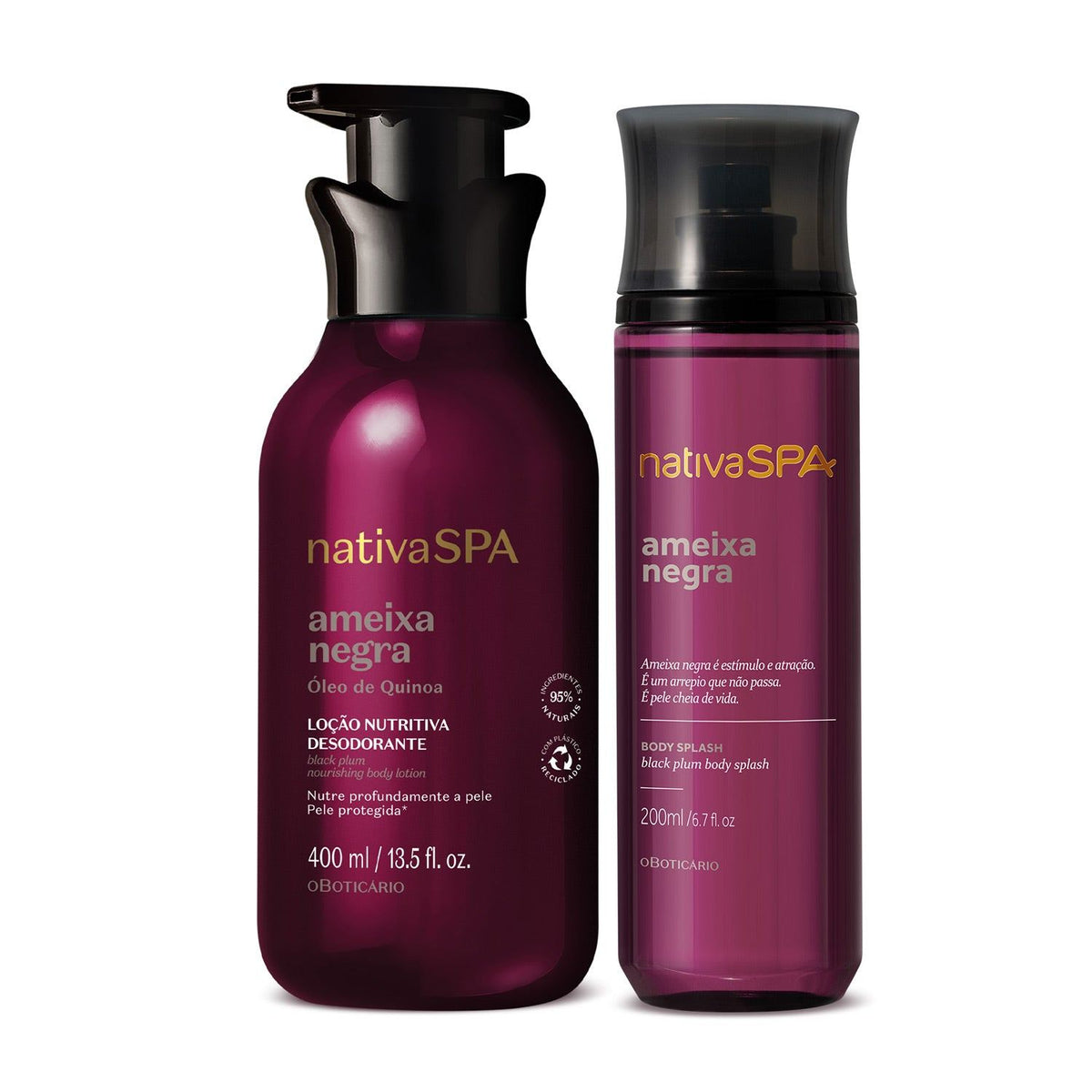 Kit de cuidado corporal Loción corporal + body splash ciruela negra