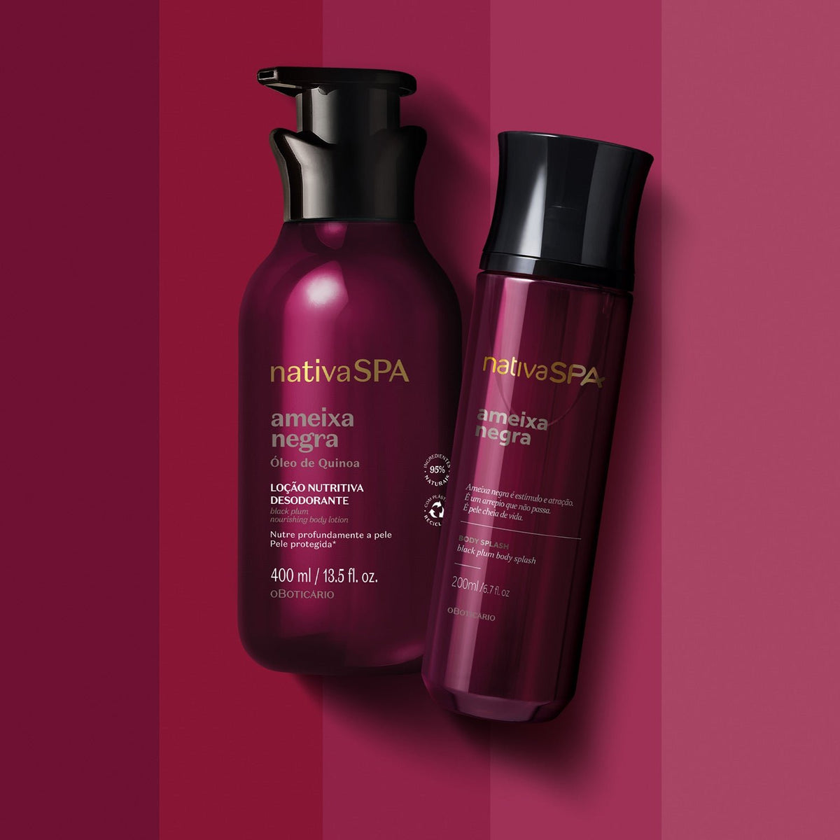 Kit de cuidado corporal Loción corporal + body splash ciruela negra