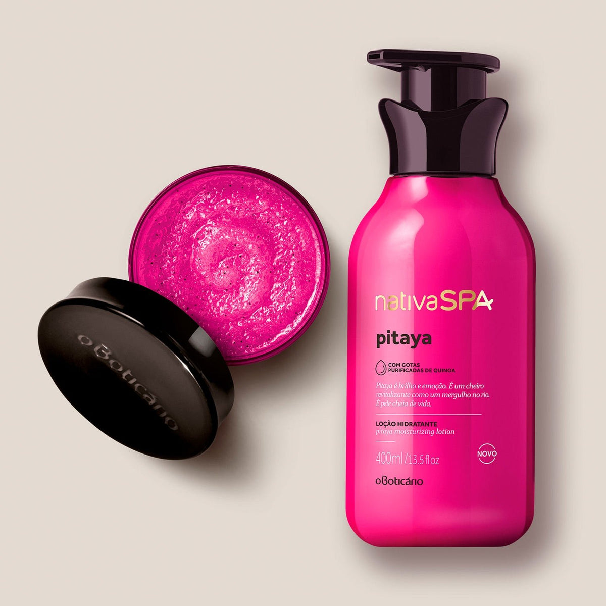 Kit de cuidado corporal Loción corporal + Exfoliante corporal pitaya  Nativa Spa Pitaya