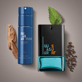 Kit de regalo de belleza de hombre perfume Quasar y desodorante