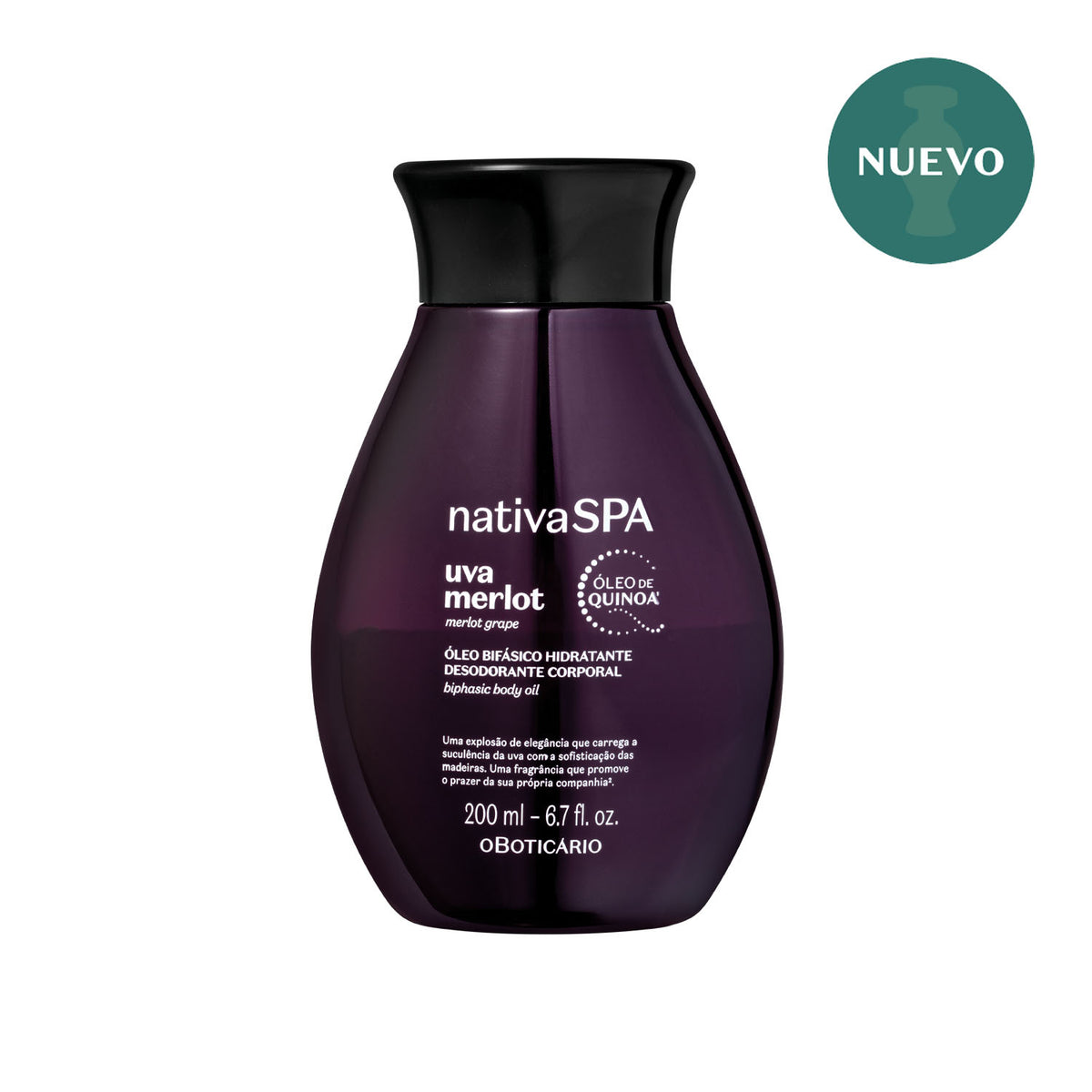 óleo corporal uva merlot