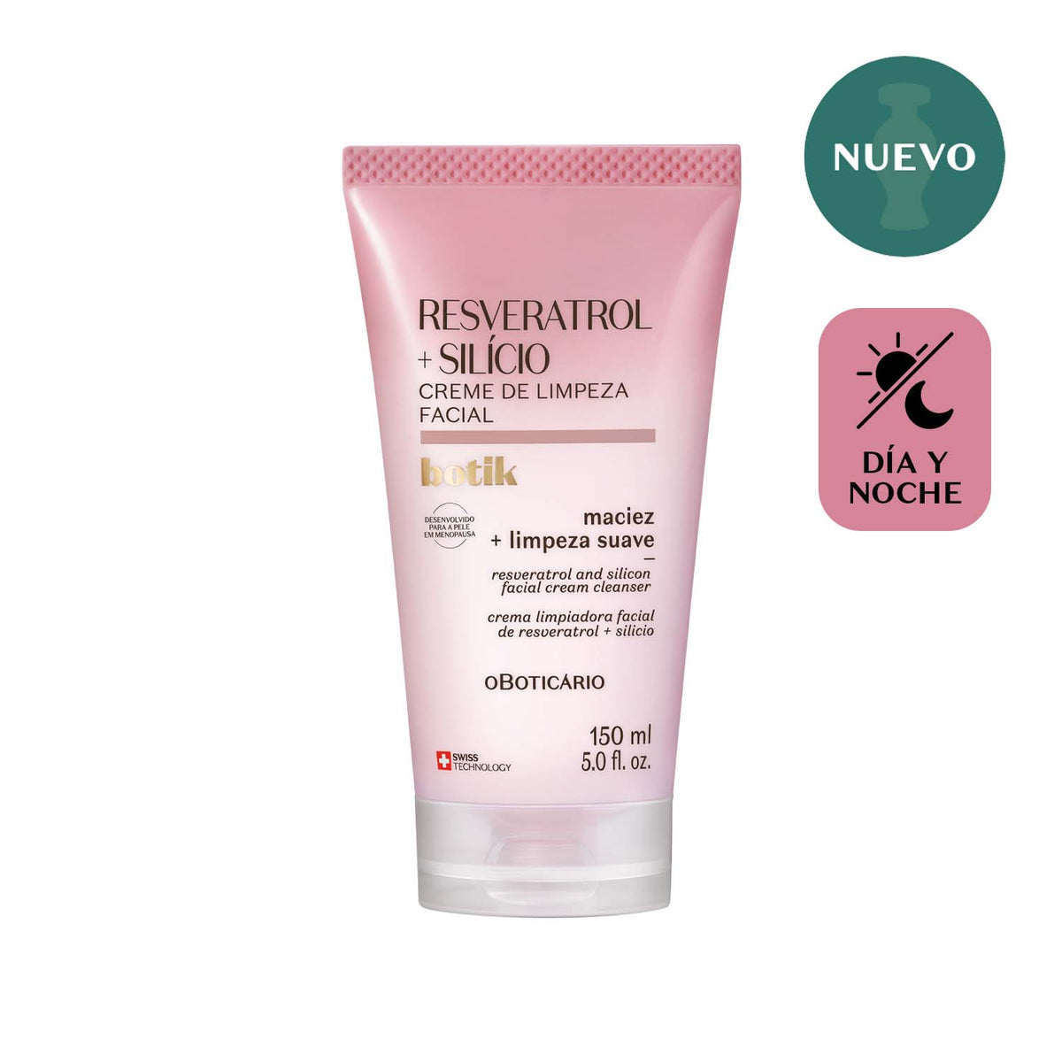 Crema limpiadora facial con resveratrol y silicio