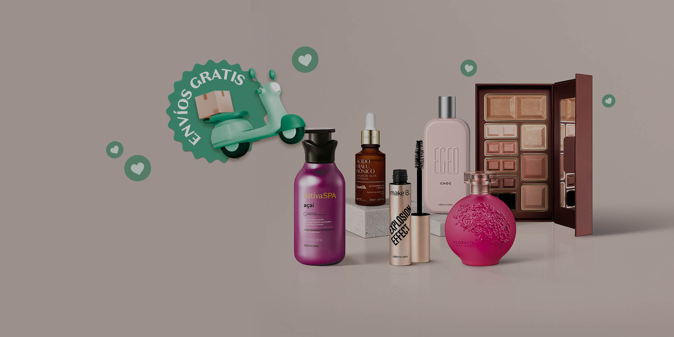 Kit de experimentación con productos de belleza Enero en Oboticário Colombia
