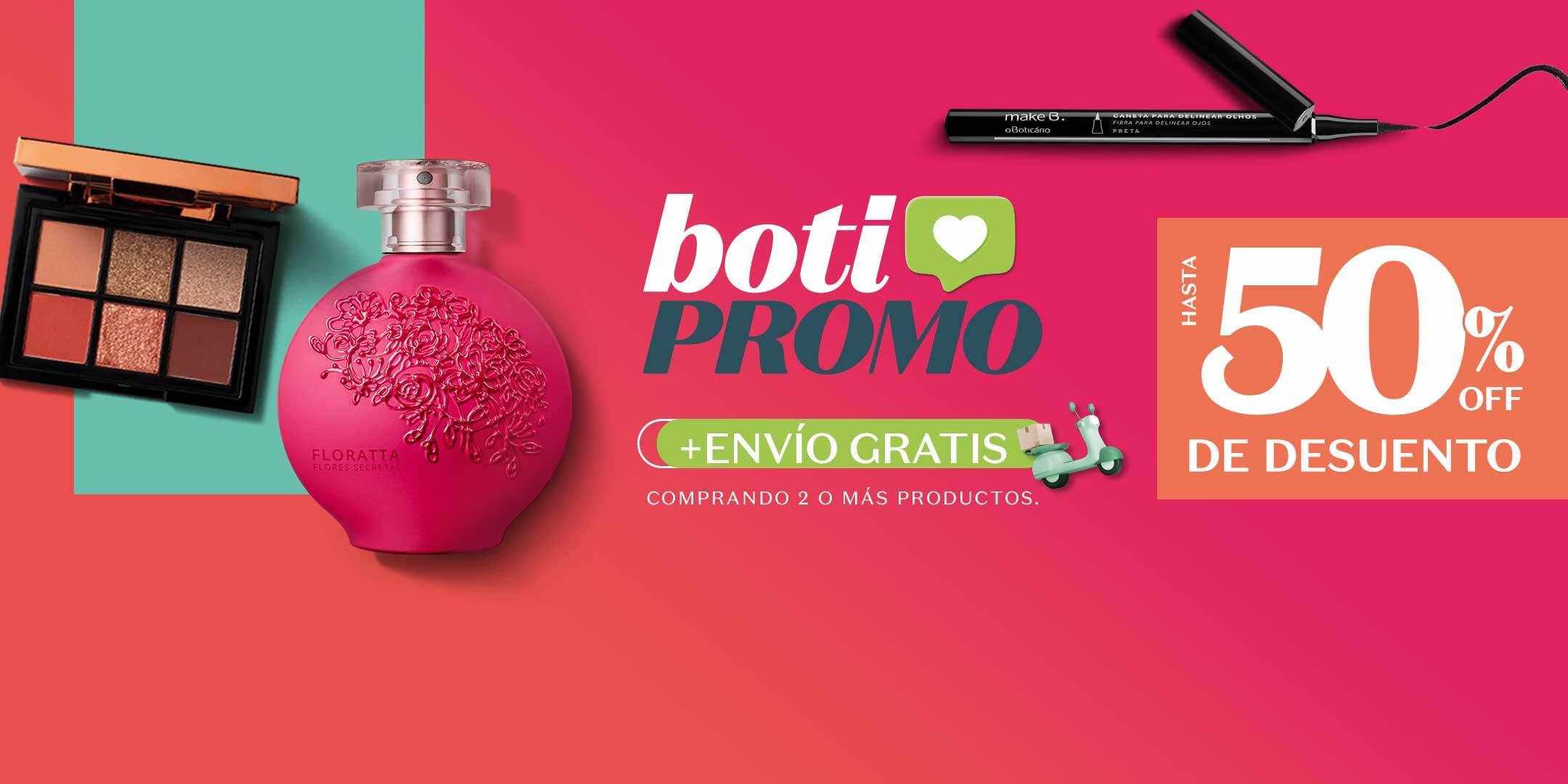 boti promo  50% dcto en productos de belleza + envío gratis 