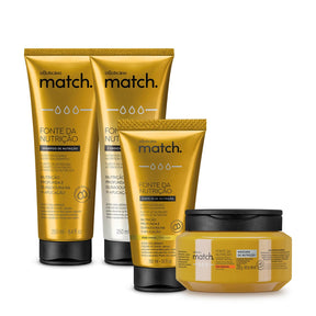 Combo Shampoo Fuente de Nutrición +Acondicionador Fuente de Nutrición +Mascarilla Capilar Fuente de Nutrición + Crema de Peinar Fuente de Nutrición Match en Oboticário Colombia