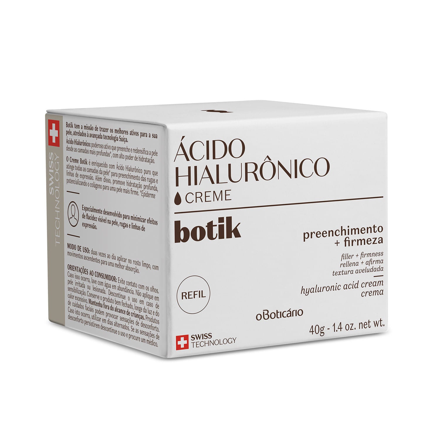 Botik Refil Crema  Acido Hialuronico 40G en Oboticário Colombia